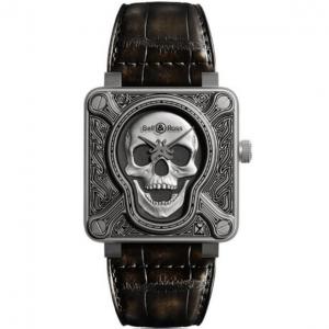 柏萊士Burning Skull燃燒骷髏「Tattoo」腕錶，台灣工廠1:1原裝開模出品，經典的骷髏主題，316L精鋼，正面側面底蓋均為手工雕花填油，紋身式浮雕