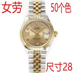 勞力士女裝機械錶,ROLEX日誌型DateJust系列-28mm,鑽石紋表圈,全進口自動機心,可同時換三珠表鏈和5珠帶,GS廠最高版本