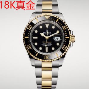 GM勞力士金表,ROLEX包金黑水鬼王,單黃小鬼王,間金海使型126603,真正18K黃金片包在殼上,金光閃閃,實心金片,不掉色