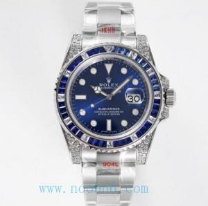 網上最火羅志祥同款勞力士潛航者型系列116659 PAVEO腕錶，藍色錶盤，表圈鑲藍色方鑽，復刻瑞士2836機心，904精鋼材料