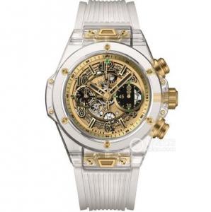 恆寶HUBLOT全透明腕錶，宇舶表BIG BANG系列411.JX.4089RT.OWM17腕錶，亞克力透明表殼，透明機心，透明錶帶