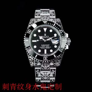 ROLEX勞力士紋身刺青黑水鬼116610，私人訂製，個性特色，手工雕金工藝相結合，配上花臂，絕對牛逼