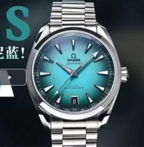 VS 歐米茄全新海馬綠松石男士手錶 歐米茄海馬系列220.10.41.21.03.006腕錶 蒂夫尼藍 男女表