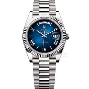 Rolex勞力士星期日曆型男表 勞力士星期日曆型系列m228239-0076腕錶 星期日曆藍色機械錶